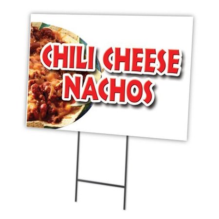 SIGNMISSION Chili Cheese Nacho Yard Sign & Stake outdoor plastic coroplast window, C-1824 Chili Cheese Nacho C-1824 Chili Cheese Nacho